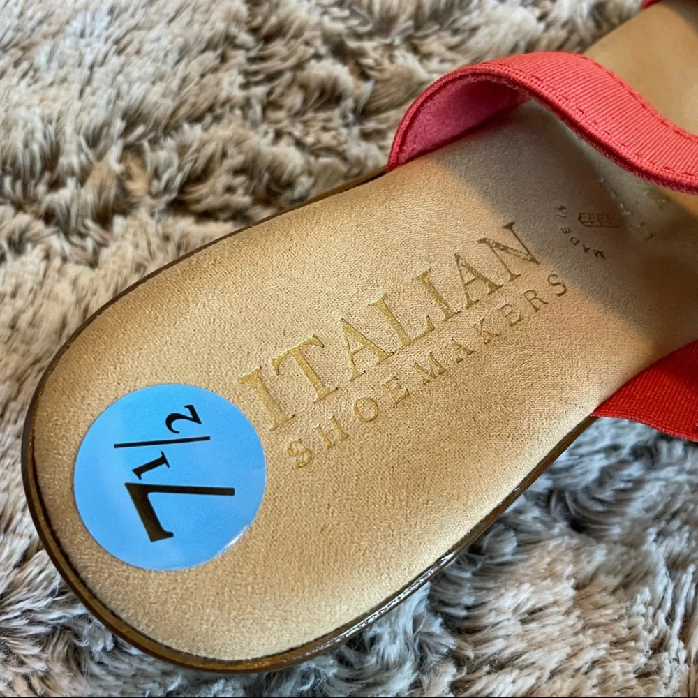 COPY - Coral Italian Shoemakers Made in Italy Strap Wedge Sandals - Picture 2 of 7